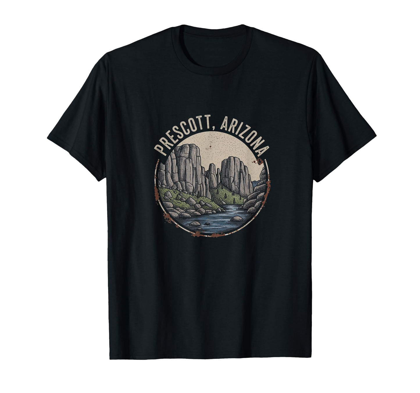 Vintage Prescott Arizona Drawing Art Design T-Shirt