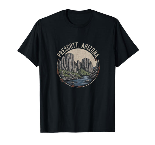 Vintage Prescott Arizona Drawing Art Design T-Shirt
