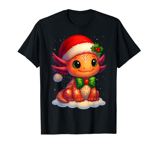 Santa Gingerbread Axolotl Christmas Baking Cookies Baker T-Shirt