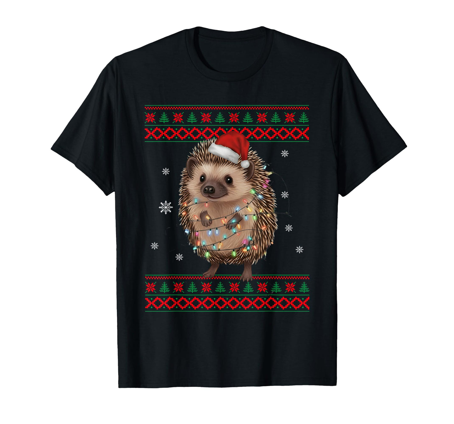 Hedgehog Christmas Sweater Hedgehog Christmas Tree Lights T-Shirt