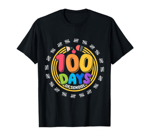 100 Days of School Colorful Tally Marks Kids T-Shirt
