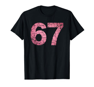 Distressed Number 67 Jersey Player Six Seven Meme T-Shirt