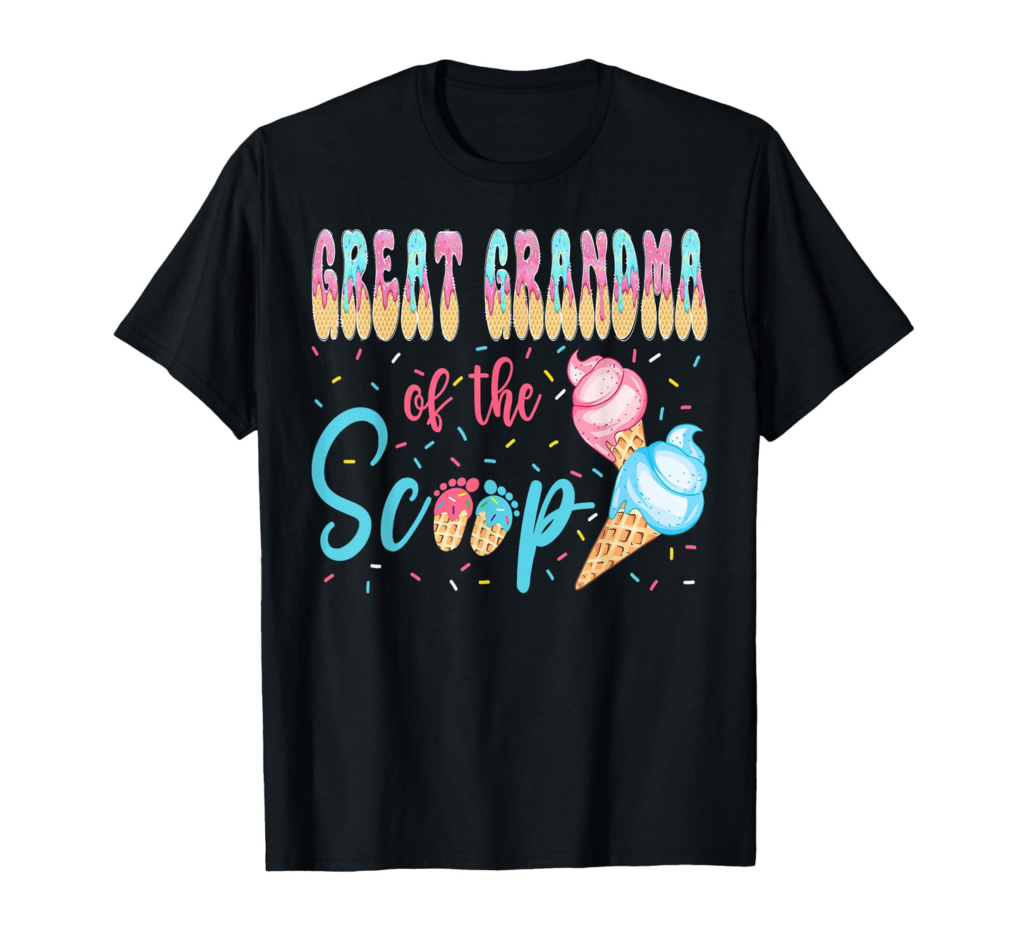 Great Grandma of The Scoop Ice Cream Gender Reveal Party T-Shirt