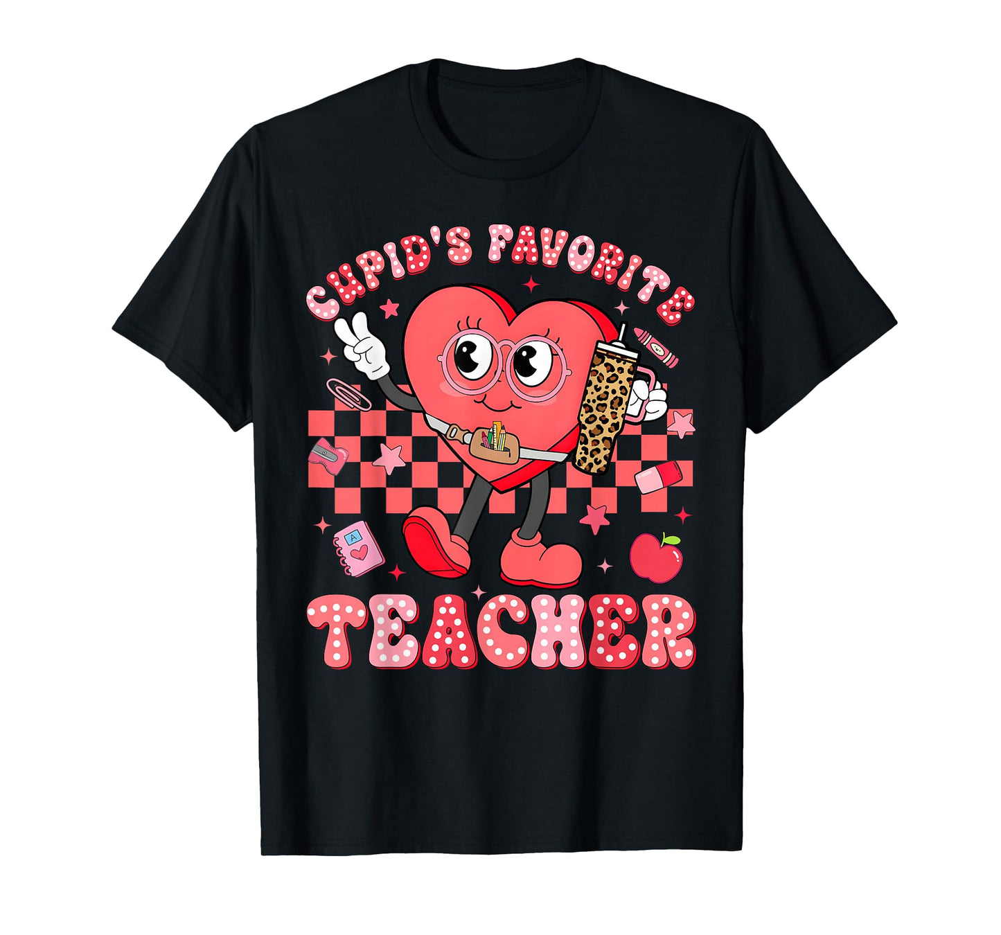 Cute Heart Valentine Cupid's Favorite Teacher Women Girl T-Shirt