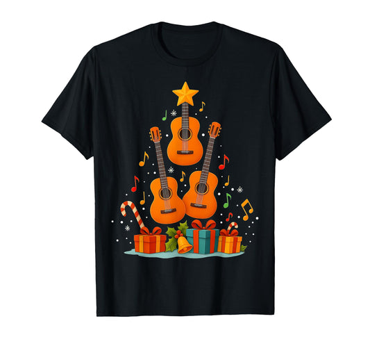 Guitar Player Guitarist Christmas Tree Xmas T-Shirt