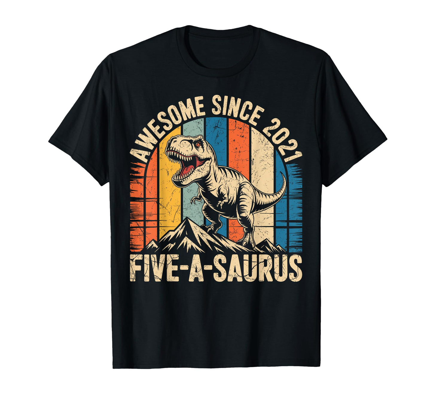 5 Year Old Dinosaur 5th Birthday Five Saurus Boys Kids T-Shirt