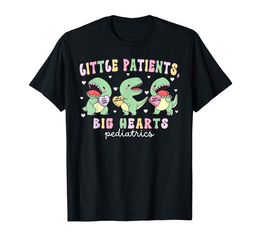 Pediatrics Nurse Dinosaur Candy Heart Valentines Day PEDS T-Shirt