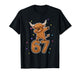 Dabbing 67 Highland Cow 67 Funny Six Seven Gen Z Slang Meme T-Shirt