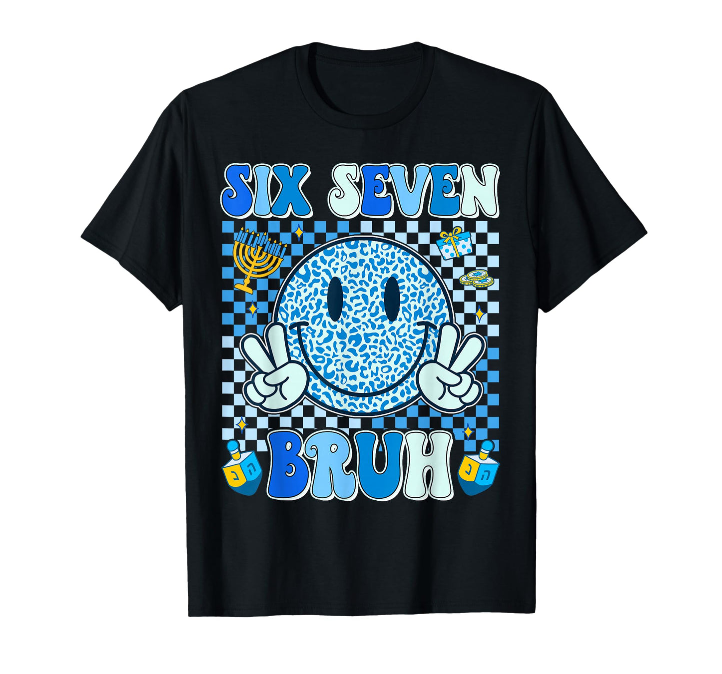 67 Hanukkah Six Seven Bruh Chanukah Dreidel Dabbing 6 7 Meme T-Shirt