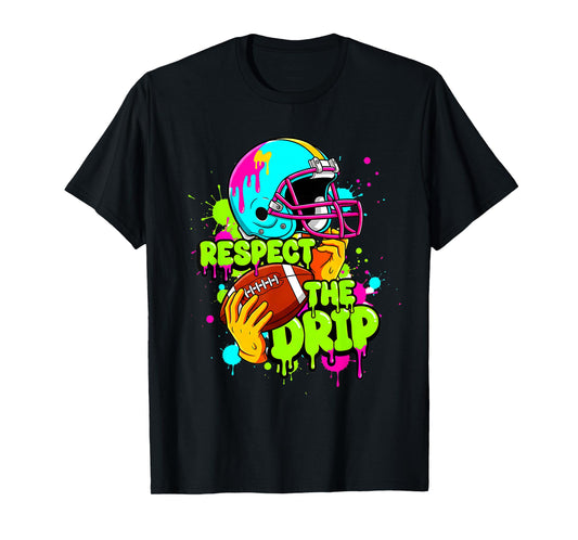 Football Drip Boys Football Ice Cream Respect Drip T-Shirt