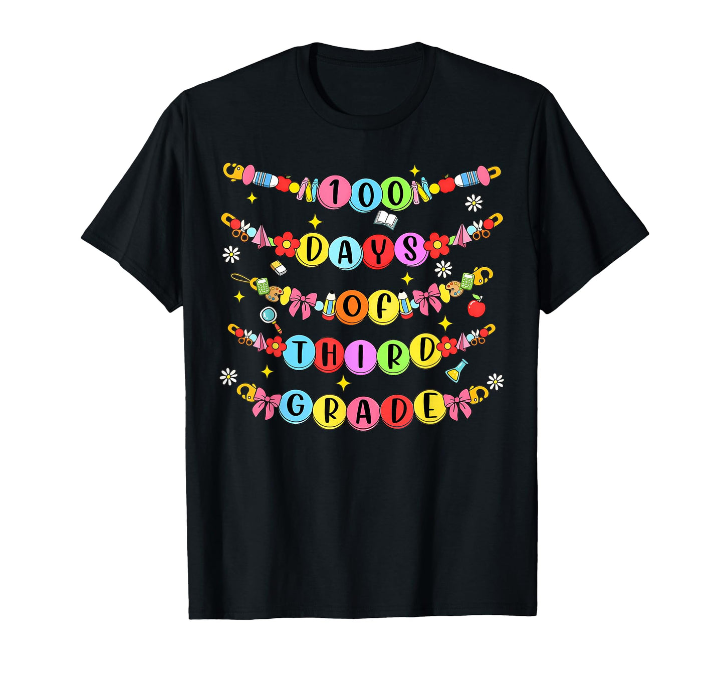 100 Days of Third Grade Teacher Kid Friendship Bracelet T-Shirt