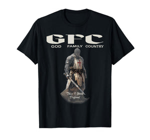 GFC Medieval Warrior Spirit, God Family Country T-Shirt