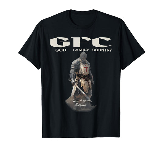 GFC Medieval Warrior Spirit, God Family Country T-Shirt