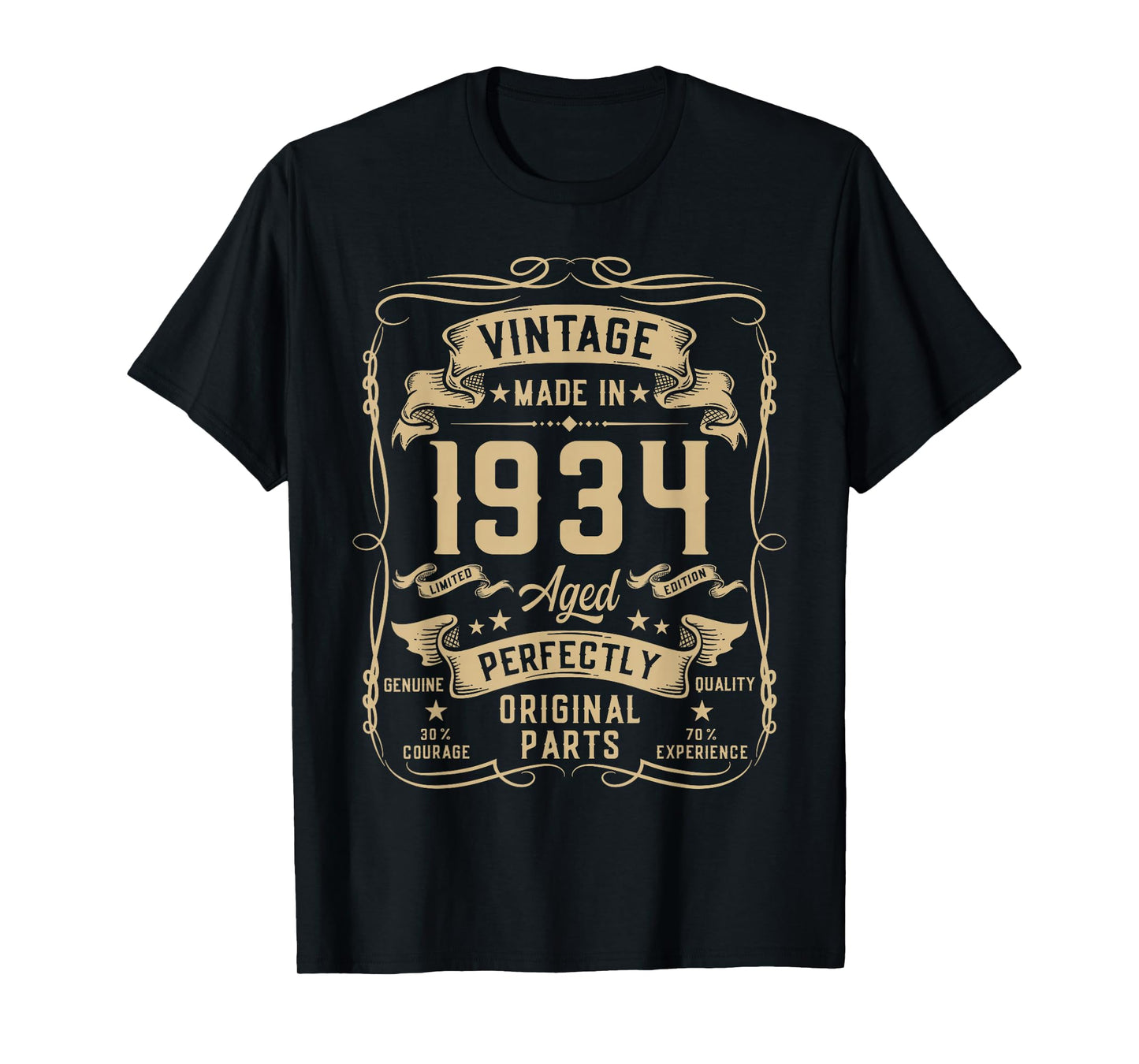 Vintage 1934 92yr 92nd Birthday Gifts for Men 92 Years Old T-Shirt