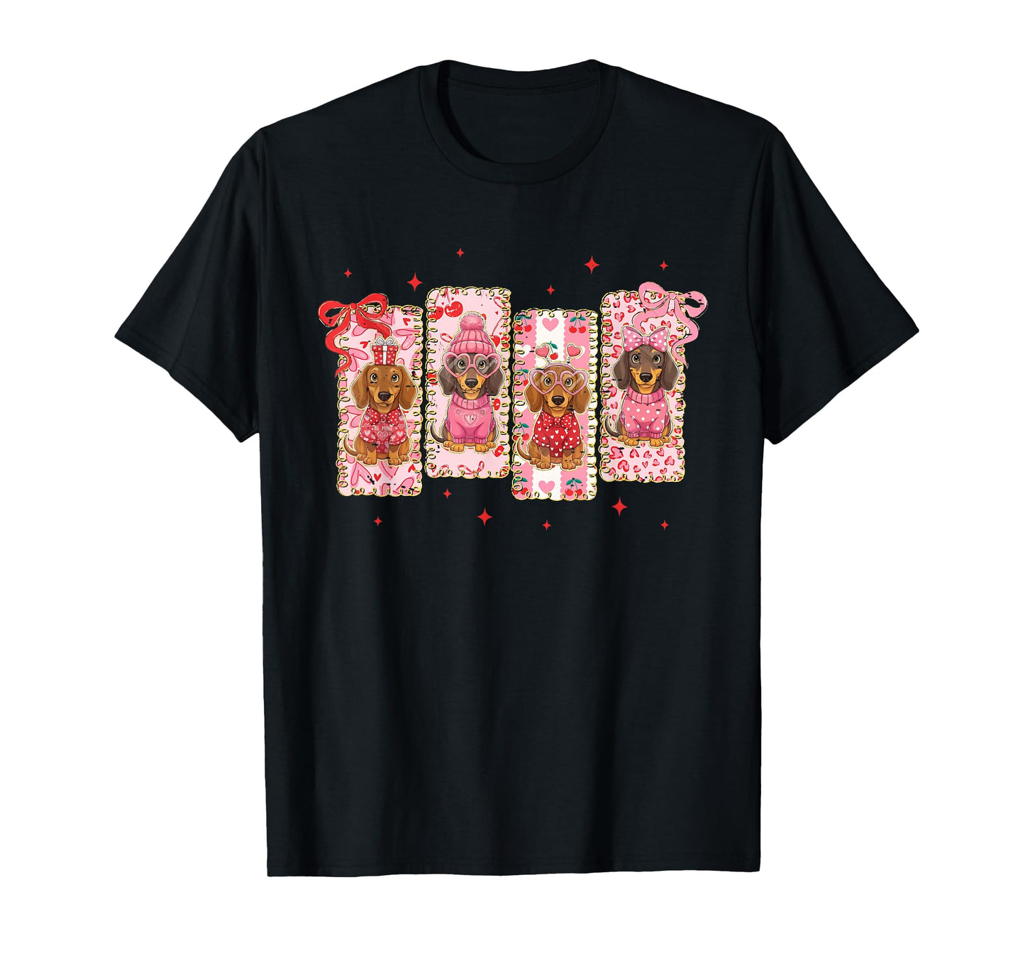 Coquette Bow Funny My Dachshund is My Valentine Dog Lover T-Shirt