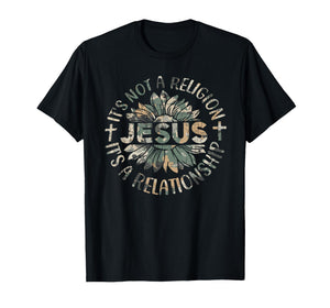 Vintage Camo Jesus Not A Religion It's A Relationship T-Shirt