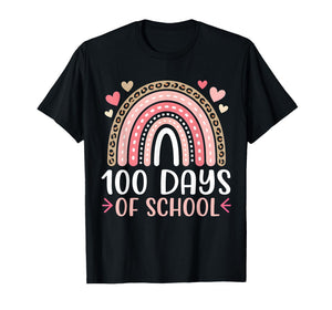 100 Days of School Rainbow 100th Day of School Teacher Girls T-Shirt