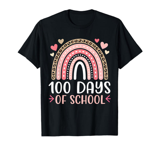 100 Days of School Rainbow 100th Day of School Teacher Girls T-Shirt