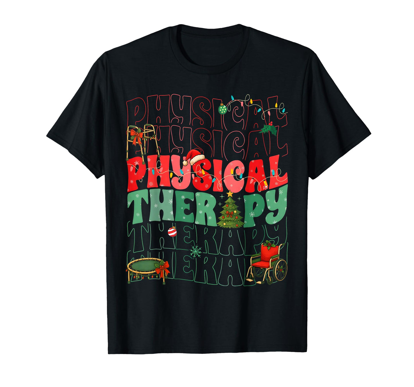 Physical Therapy Christmas Santa Hat PT Therapist Xmas T-Shirt