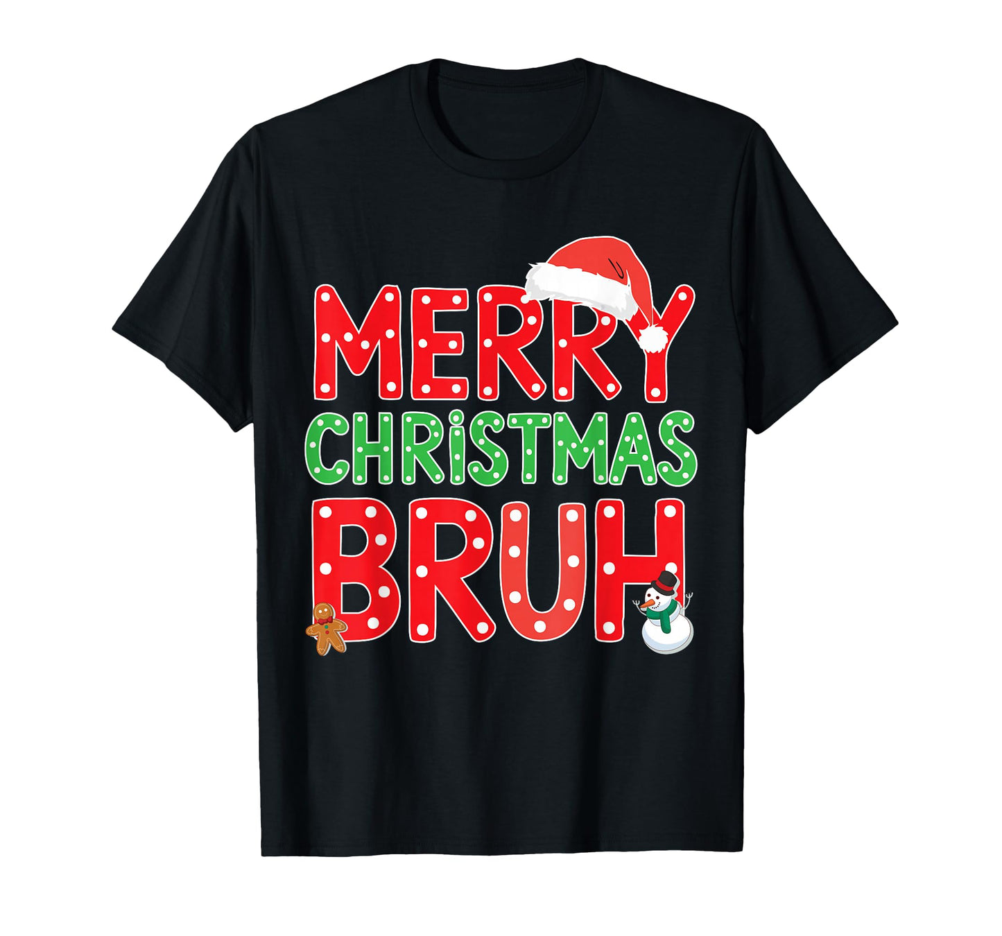 Merry Christmas Bruh Funny Santa Claus Retro Men Women Kids T-Shirt