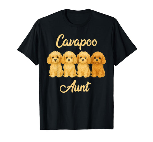 Cavapoo Aunt Cute Dog Lover Gift Funny Women Puppy Owner T-Shirt