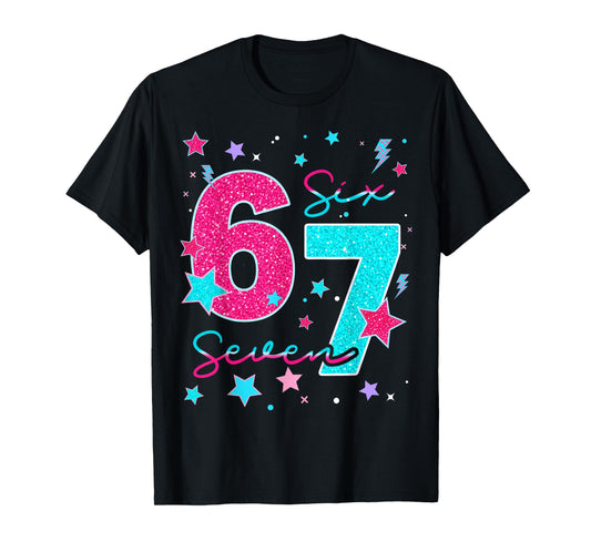 67 Six Seven Meme Funny Gen Alpha Slang for Boys Girls Kids T-Shirt