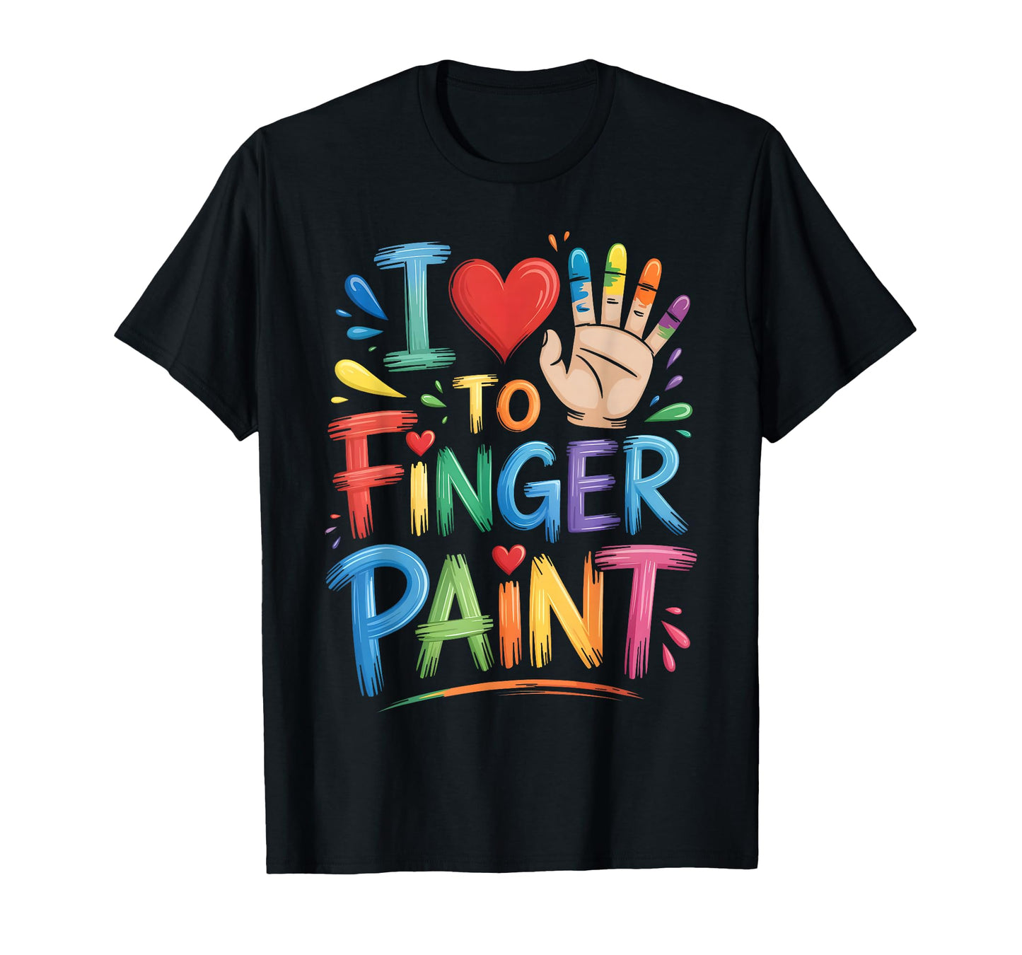 I Love to Finger Paint Couples Art Teacher Finger Painting T-Shirt