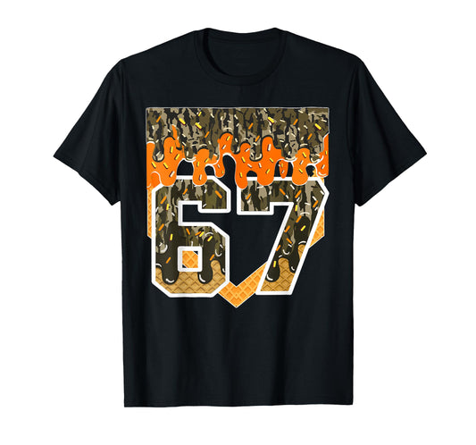 Baseball 67 Drip Boys Ice Cream Dripping Six Seven Camo Kids T-Shirt