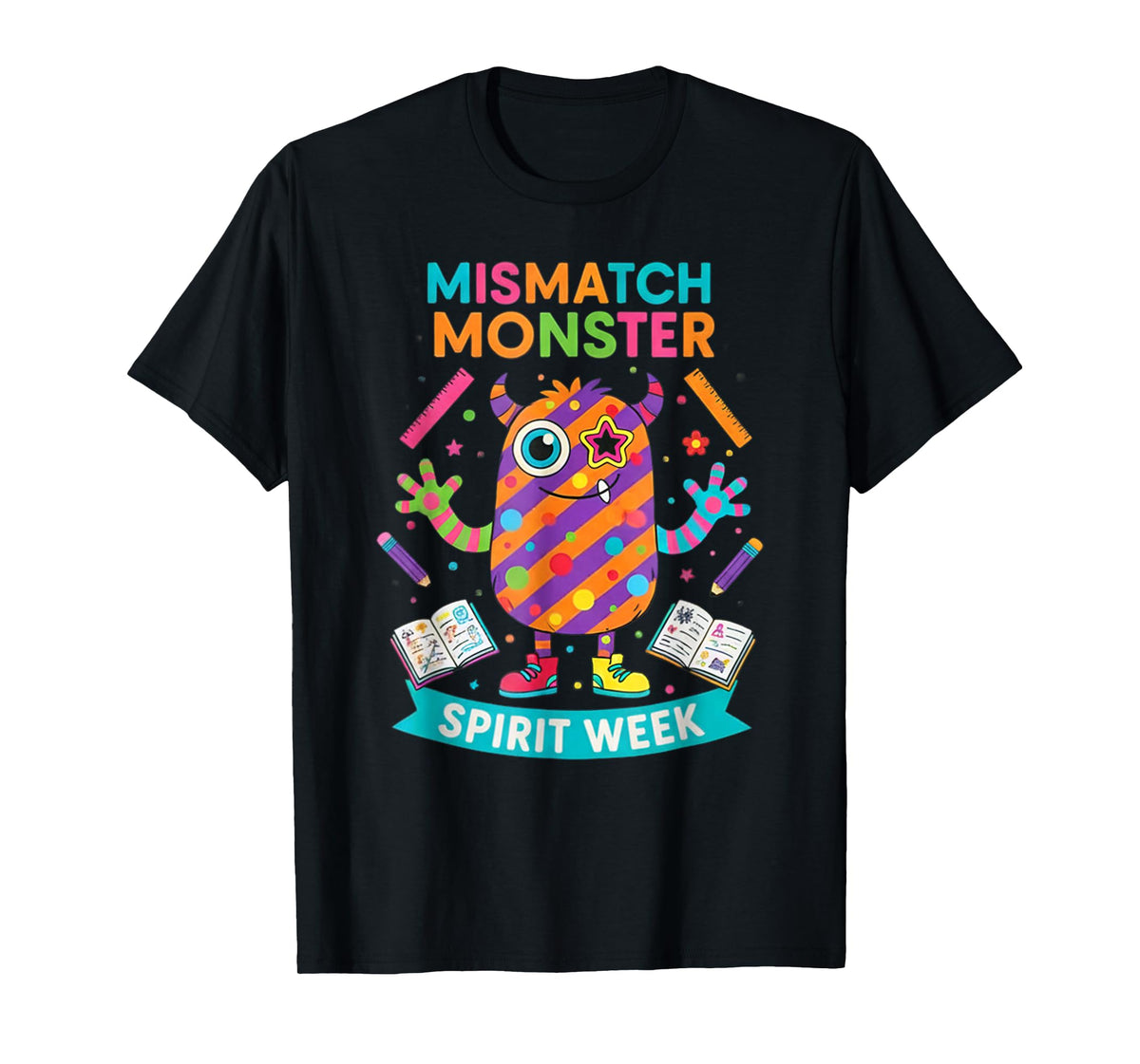 Wacky Monster Autumn Spirit Week Mismatch Day Design T-Shirt