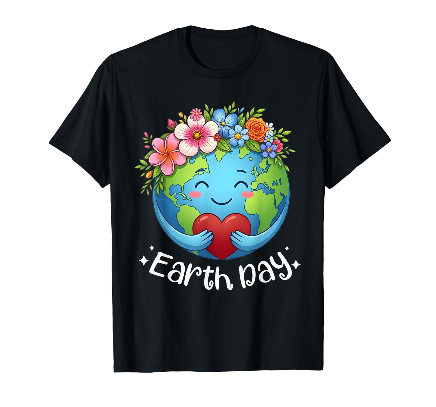 Happy Earth Day 2026 Cute Earth Planet Women Girls Kids T-Shirt