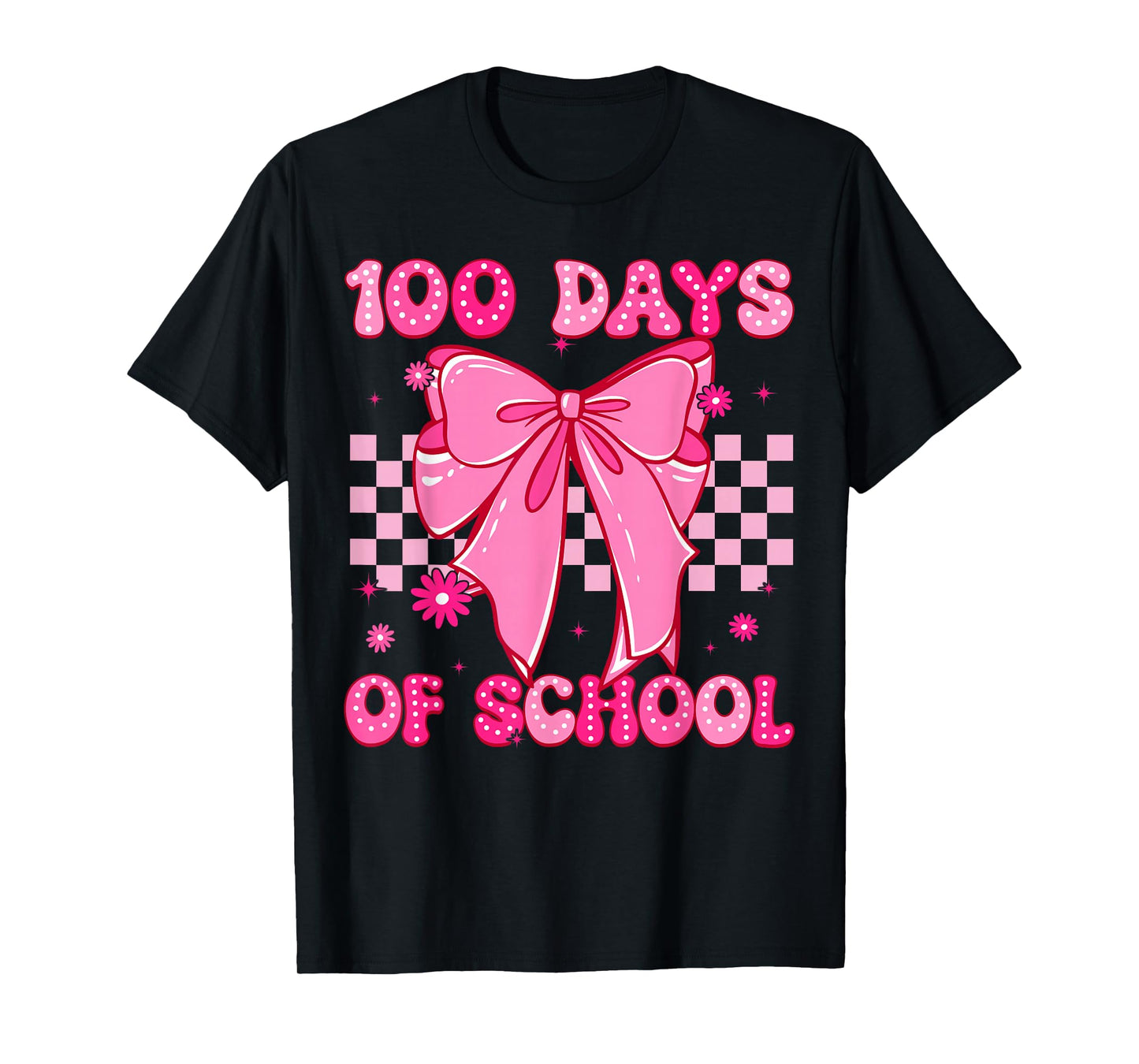 Coquette Bow 100th Day of School 100 Days Girls Women Kids T-Shirt