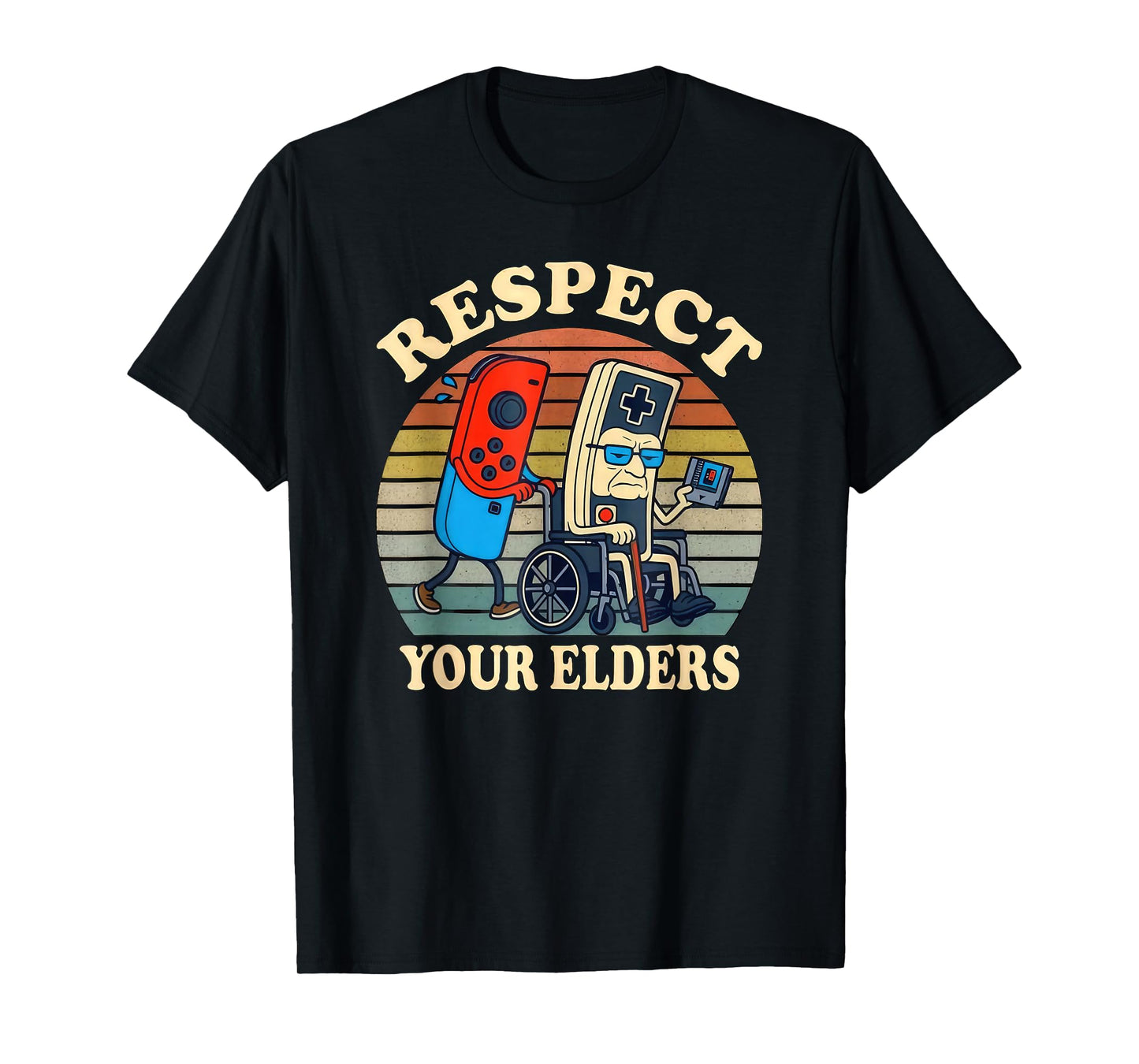 Respect Your Elders Gaming Control Retro Funny Gamer T-Shirt