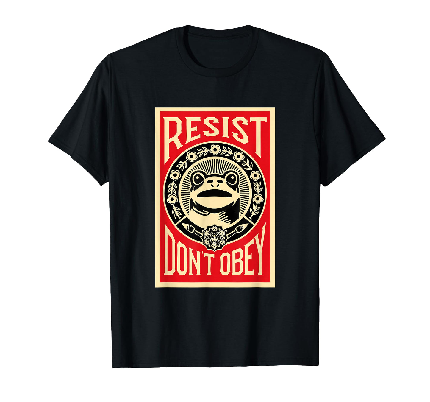Resist Don't Obey Frog Portland Protest Graphic Art Justice T-Shirt