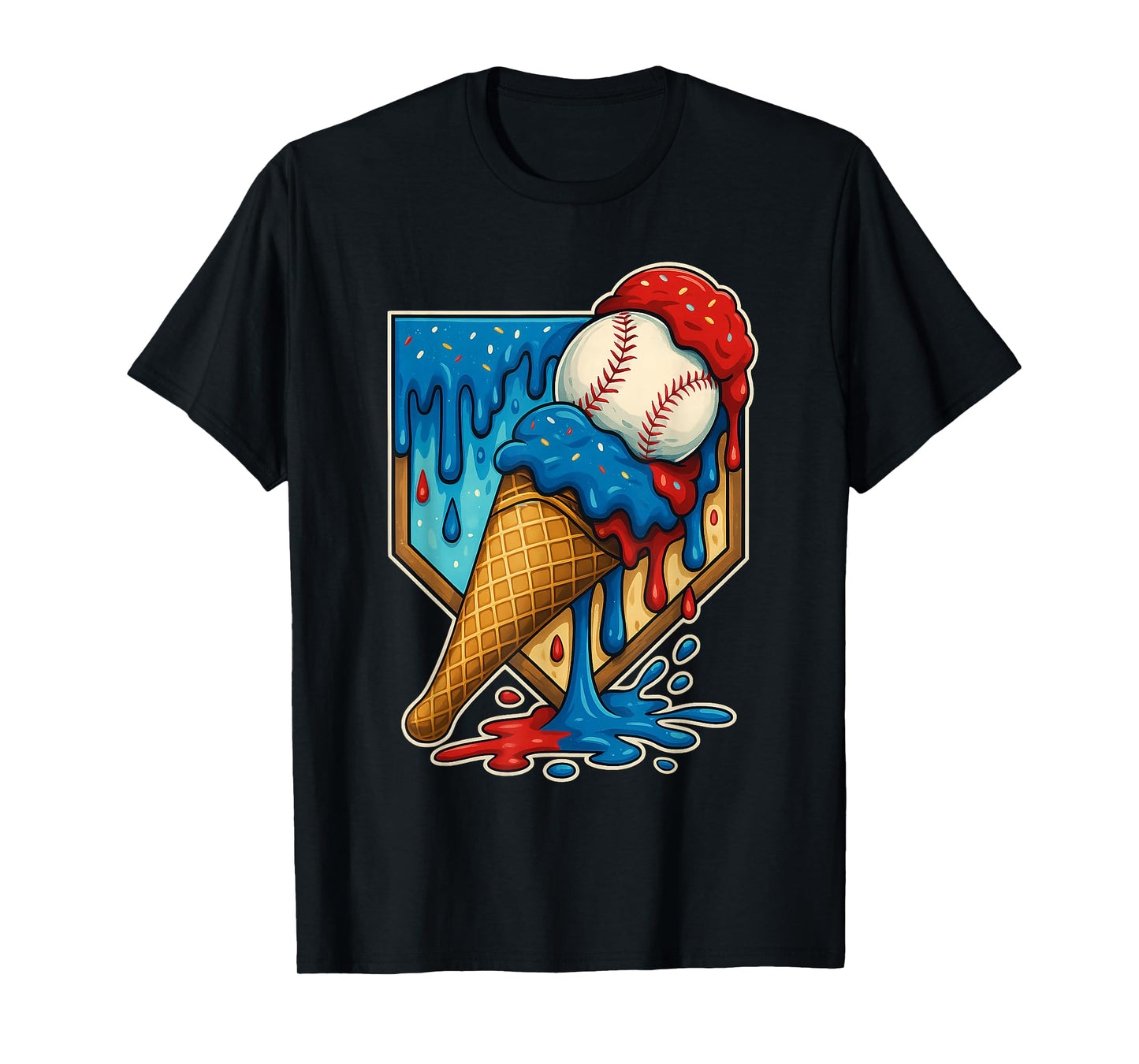 Baseball Drip Ice Cream 6 7 Number 67 Six Seven Meme Sport T-Shirt