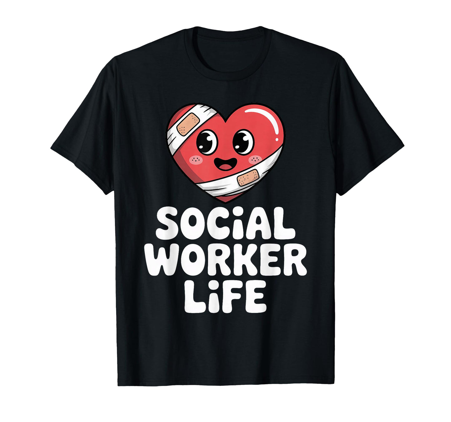 Social Worker Life Heart Character Caring Graphic T-Shirt