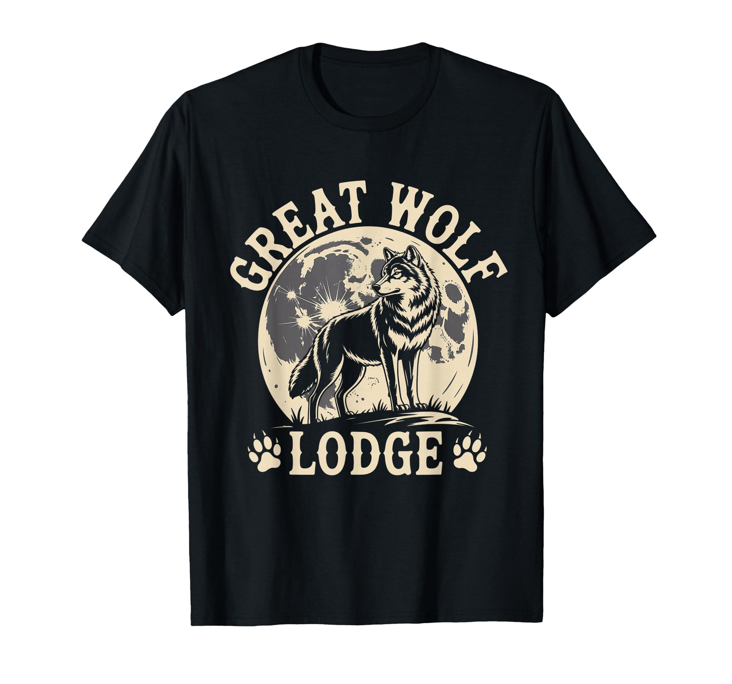 Great Wolf Lodge Howling Wolf Full Moon Nature Scene T-Shirt
