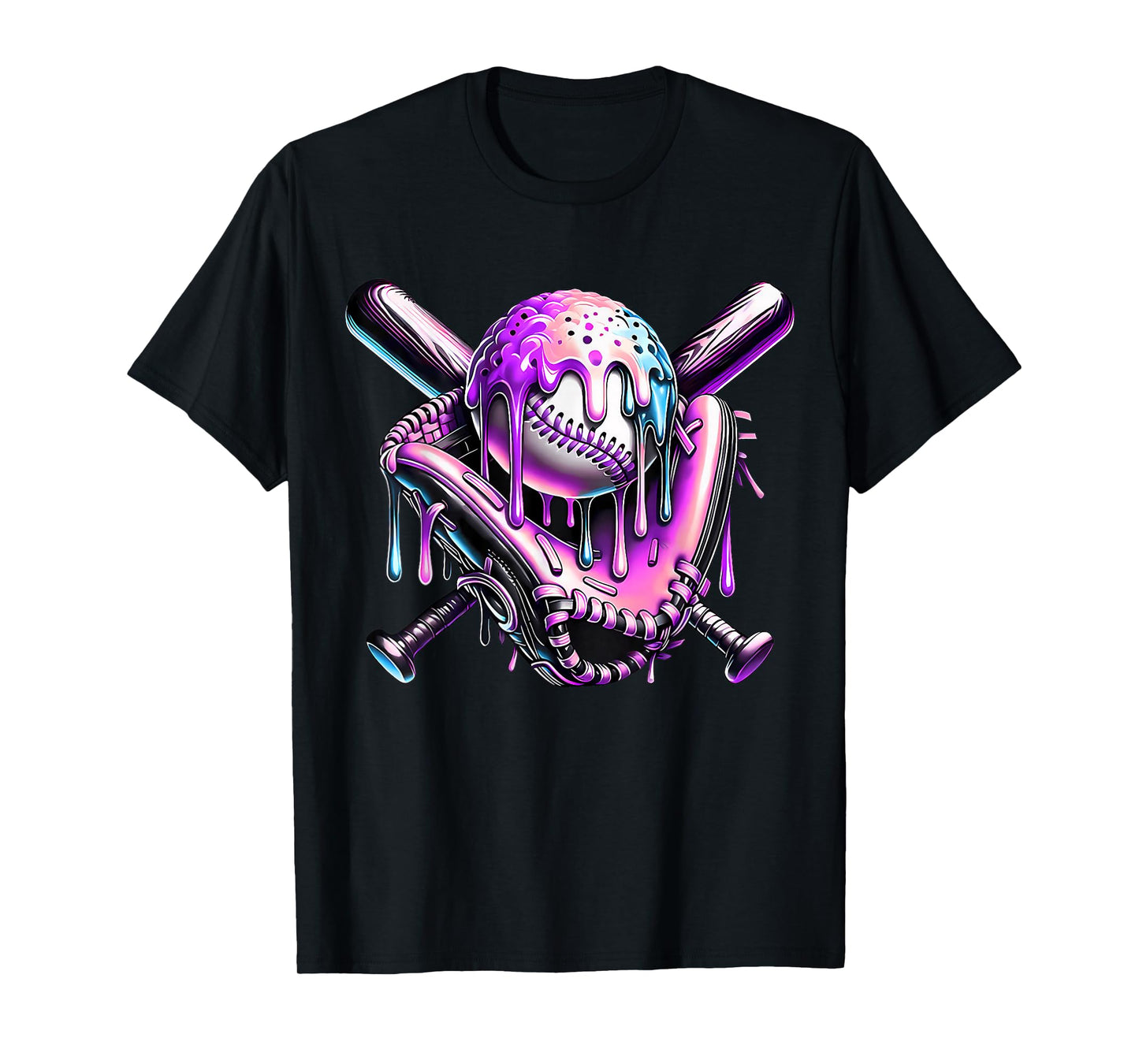 Baseball Drip Purple Glove Respect The Drip Youth Boys Girls T-Shirt