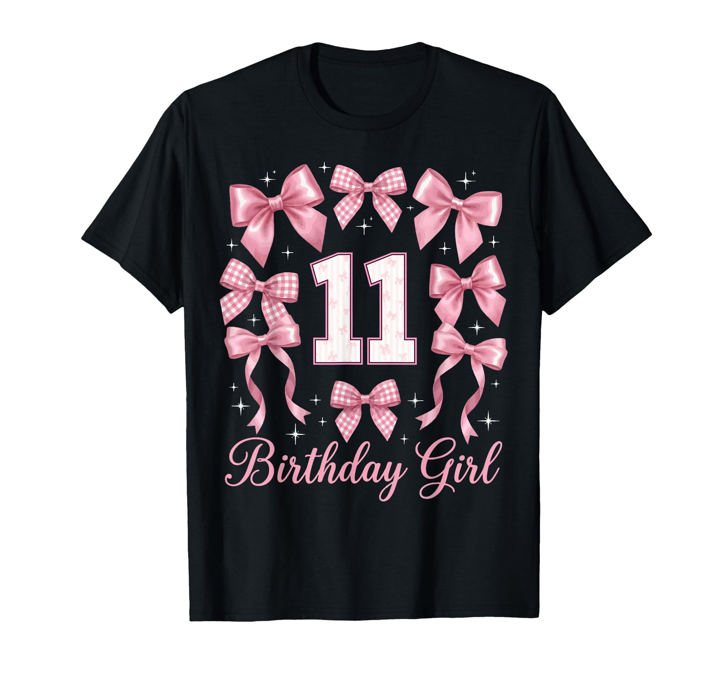 11th Birthday Shirt for Girls Coquette Bow 11 Year Old T-Shirt