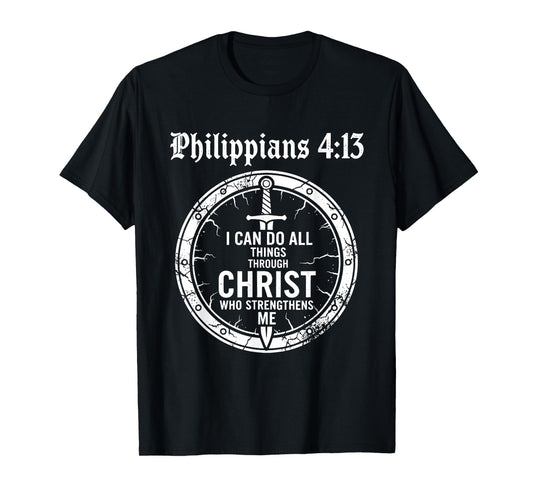 Philippians 4:13 Christian Bible Verse Faith Scripture T-Shirt