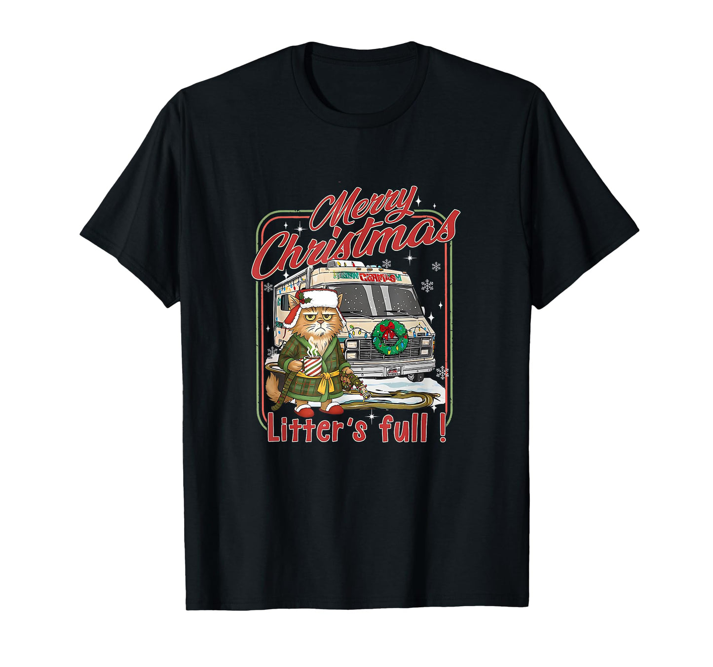 Litter’s Full Funny Cat Lovers Christmas for Men Women Kids T-Shirt