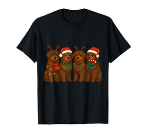 Newfoundland Santa Hat Tee Dog Merry Christmas T-Shirt