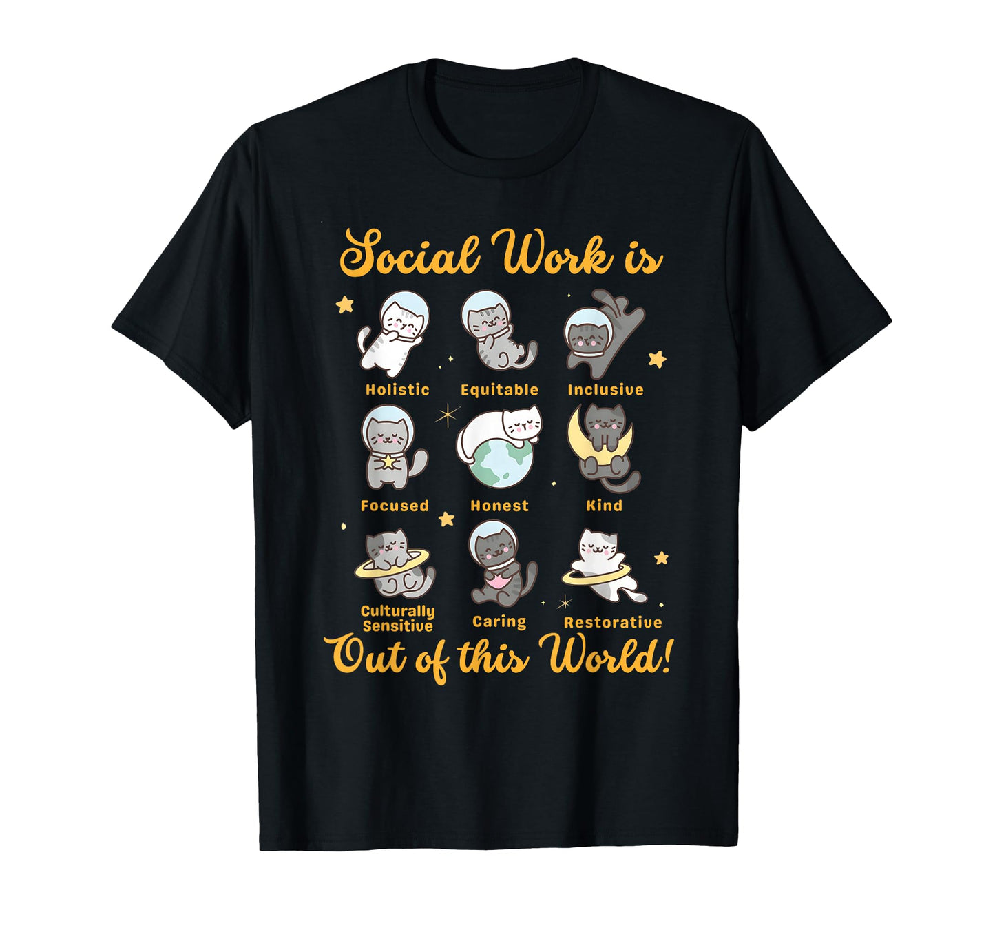 Social Worker Cat Funny Saying Cats Meme Social Work Month T-Shirt