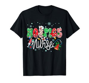 Hospice Nurse Funny Xmas Light Stethoscope Christmas Nurse T-Shirt