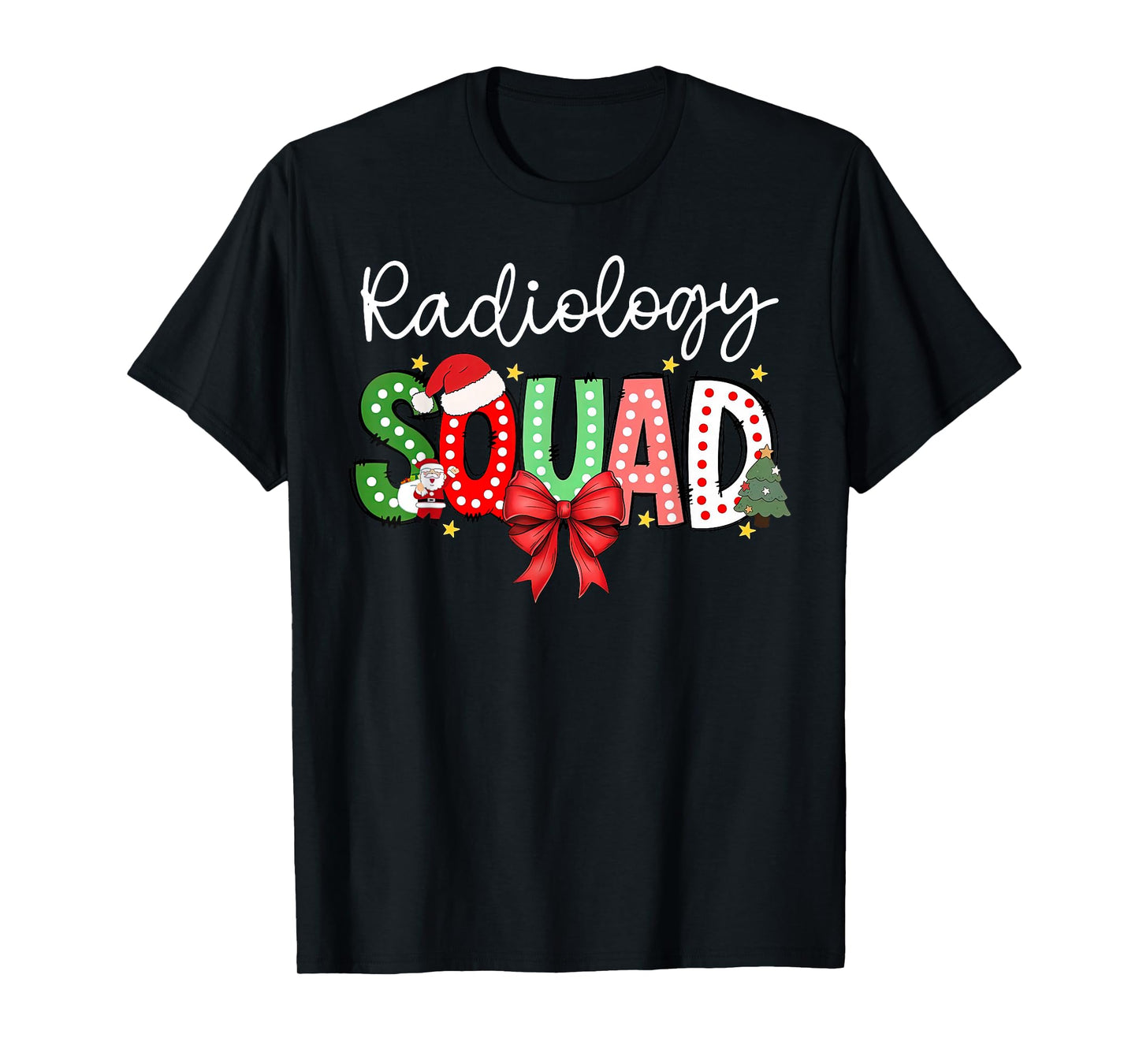 Radiology Squad Santa Christmas Coquette Bow X-ray Rad Tech T-Shirt