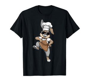 Funny Chef Bunny Cool Baker Rabbit Cooking Cartoon Design T-Shirt