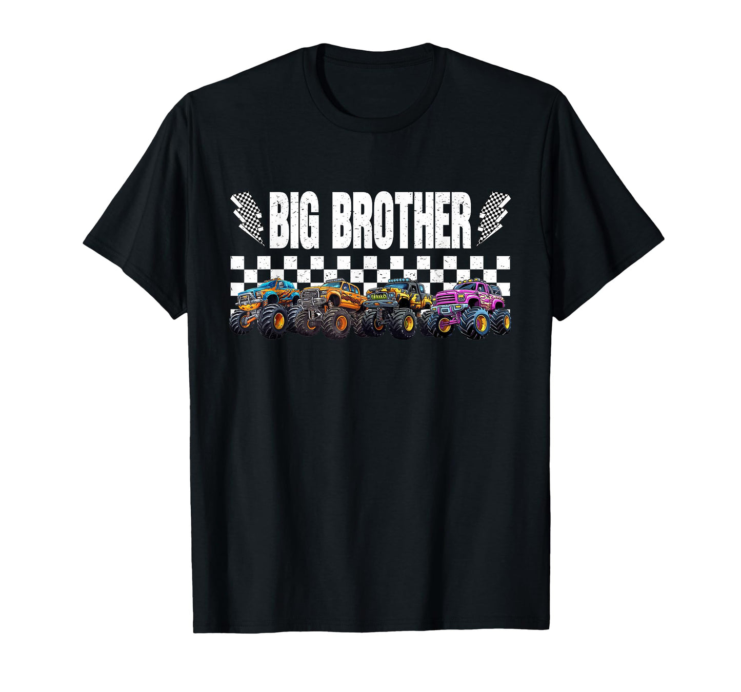 Big Brother Retro Monster Truck Family Crew Birthday T-Shirt