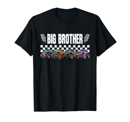 Big Brother Retro Monster Truck Family Crew Birthday T-Shirt