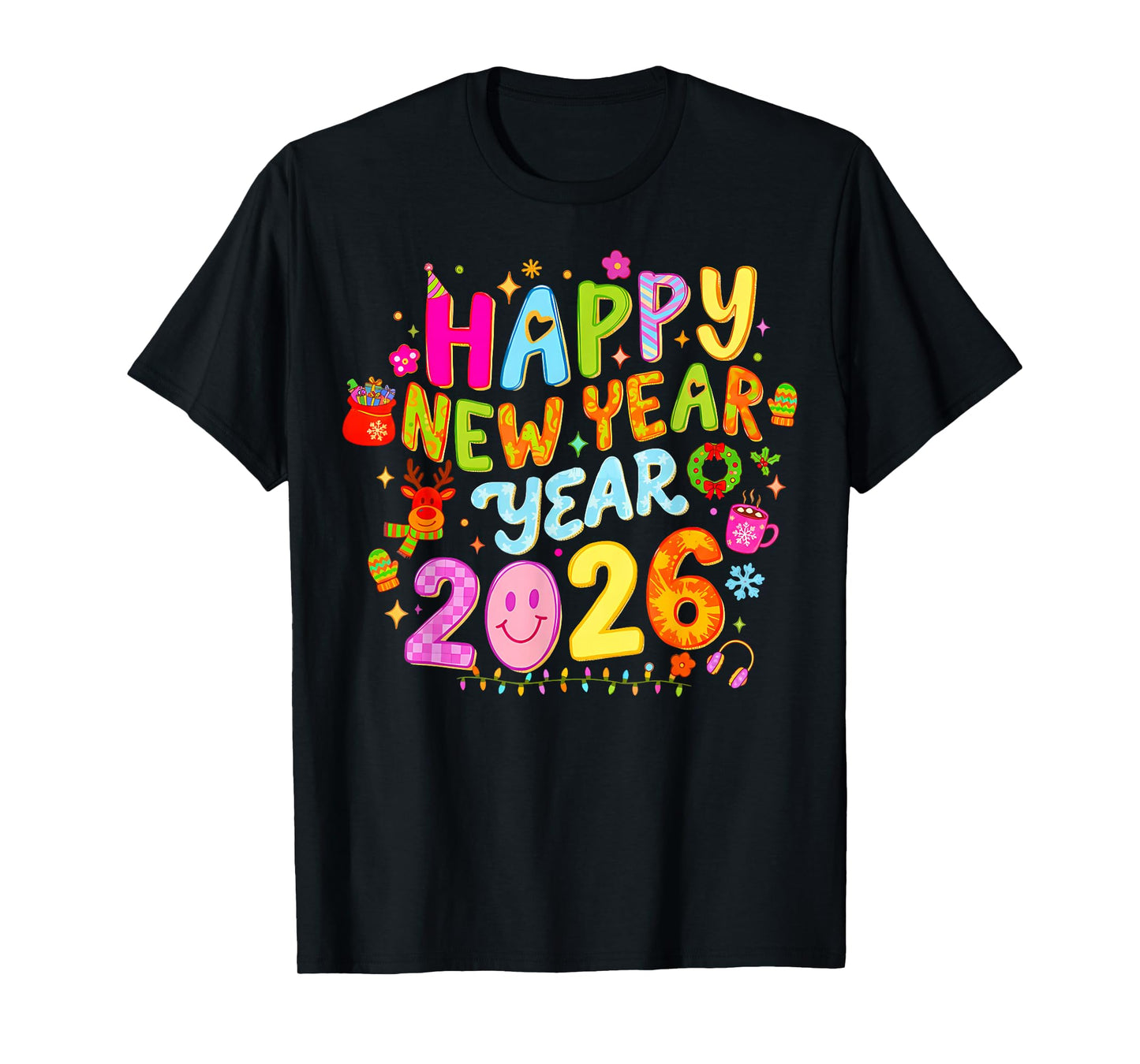 Happy New Year 2026 Funny Colorful Teacher and Student Gifts T-Shirt