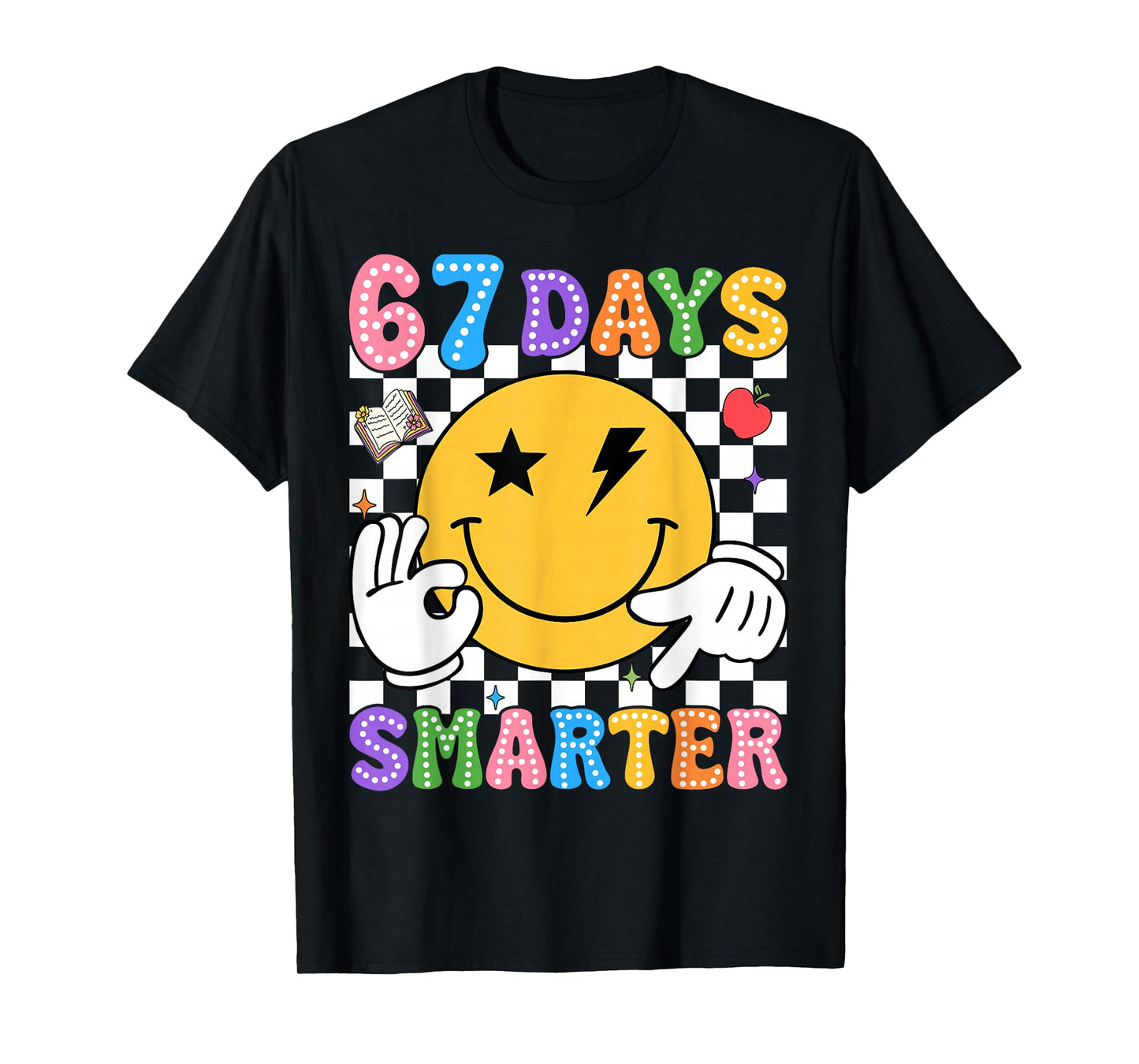 Groovy 67th Day of School Shirt 67 Days Smarter Teacher Kids T-Shirt