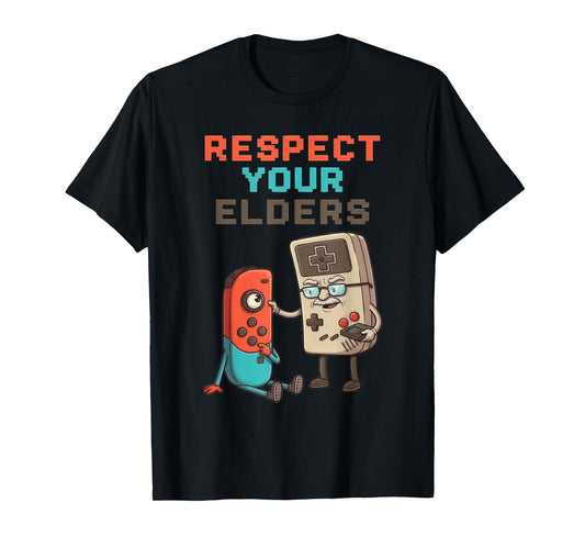 Respect Your Elders Gaming Control Retro Funny Gamer T-Shirt